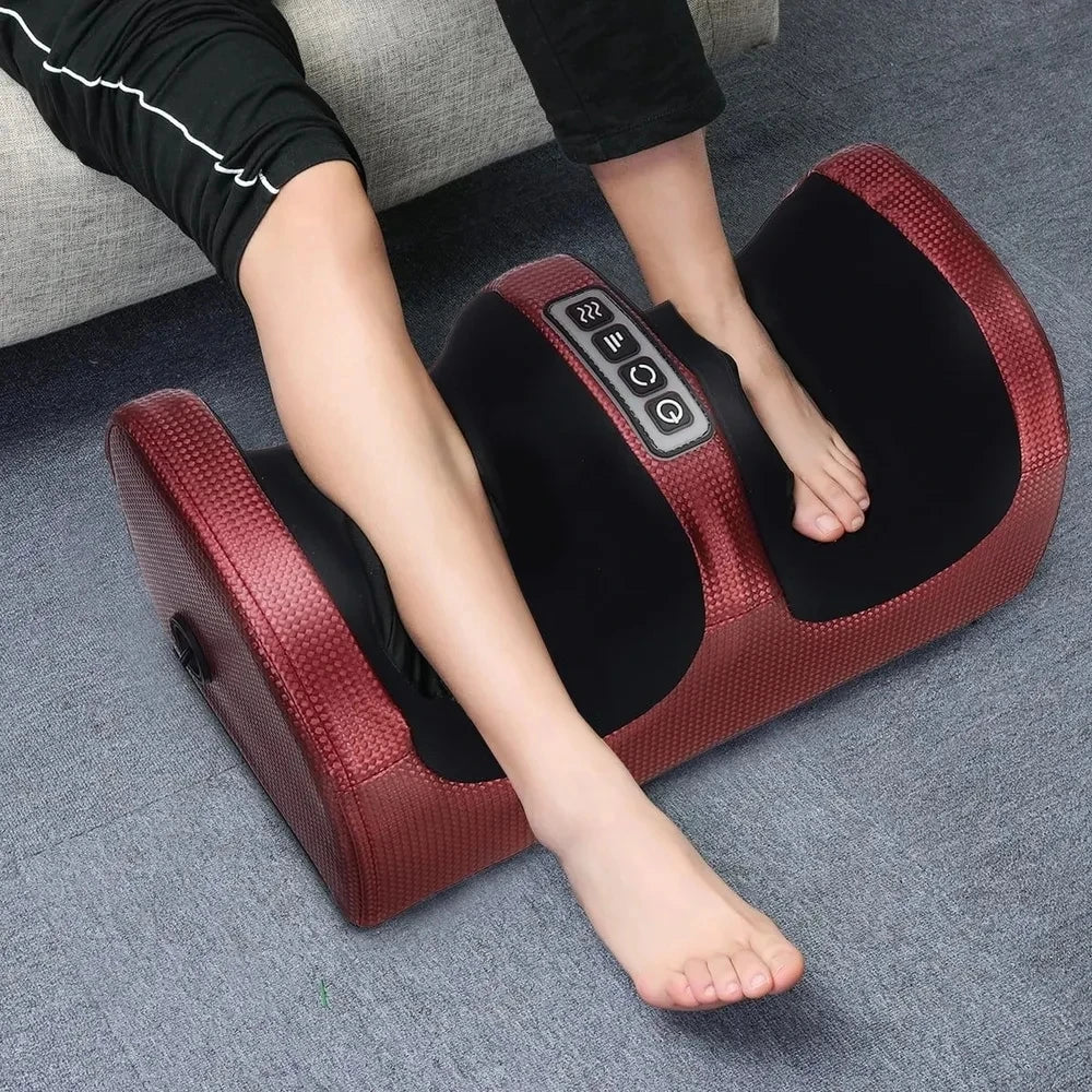 Electric Foot Massager - Deep Tissue Kneading with Heat, Rollers for Calf Pain Relief and Muscle Relaxation